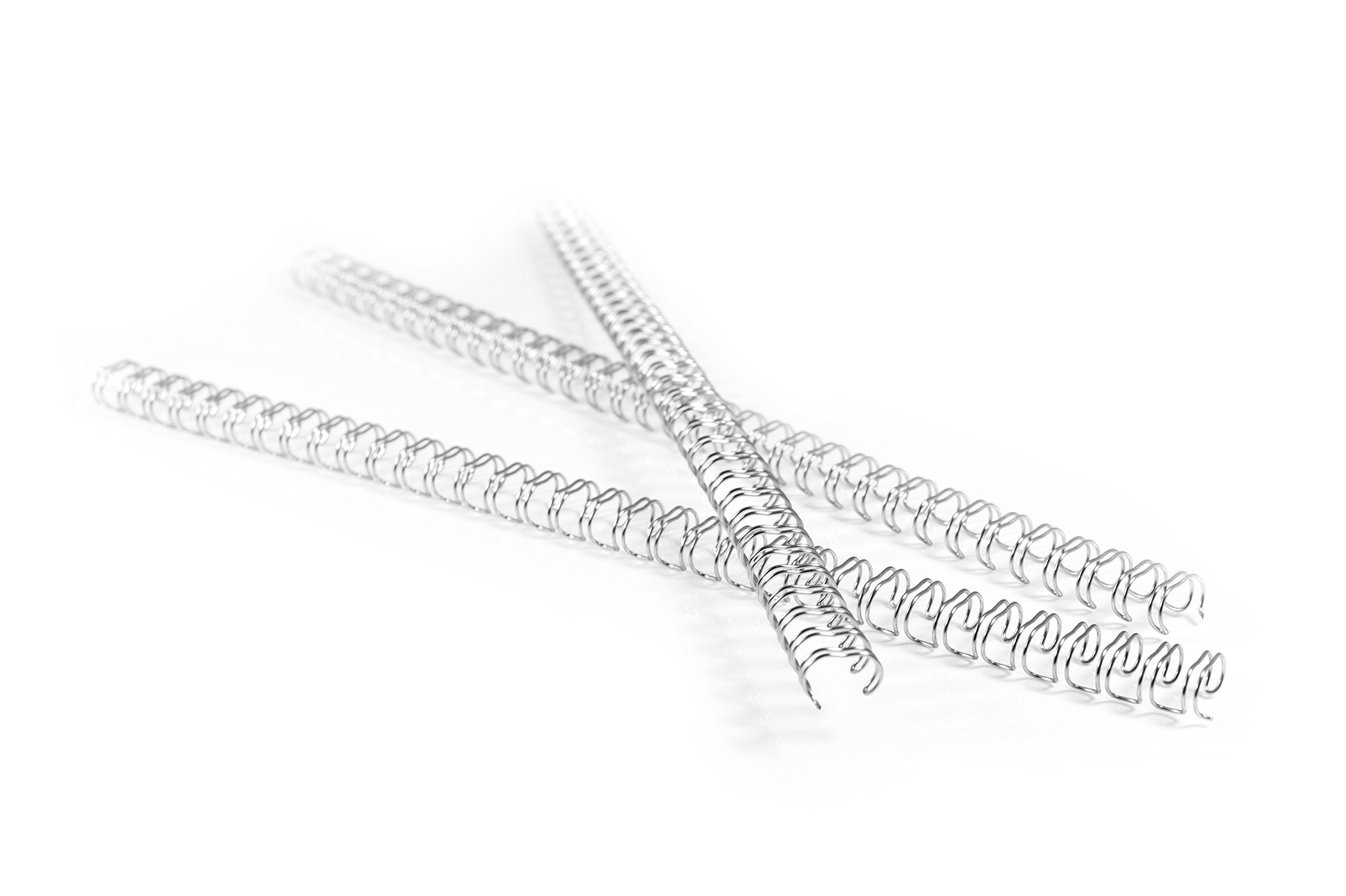 PAVO Premium Wire Binding Spines A4 6.4 mm,34 Loops 3:1 Pitch, Capacity: 1 to 35 Sheets - Silver (Pack of 100)