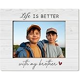 HUKINE Brother Picture Frame 5x7, Brother Gifts for Birthday Christmas, Big Little Bro Gifts, Life is Better With My Brothers Picture Photo Frames for Tabletop Desk Decor