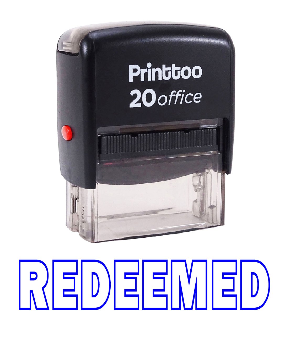 Printtoo Rubber Stamp Office Stationary Custom Stamp Redeemed Self Inking-Blue