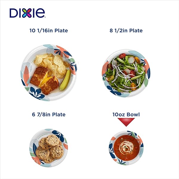 DIXIE SMALL PAPER BOWLS, 10 OZ, 36 COUNT, MICROWAVE-SAFE, SOAK-PROOF, DISPOSABLE BOWLS GREAT FOR SNACKS, DESSERT, AND LIGHT LUNCH MEALS