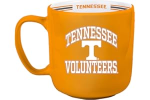 Logo Brands NCAA Tennessee Volunteers 15oz Stripe Mug - Team Logo, Inside Print, Standard Handle, Microwave & Dishwasher Safe