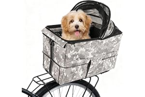 Rear-Mounted Dog Carrier for Bikes — Dog Bike Booster Seat with Breathable Mesh, Padded Interior & Safety Harness, Foldable P