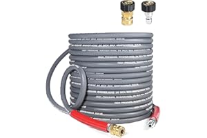 Coyardor 3/8″ Pressure Washer Hose 50 FT — 4500 PSI Steel-Braided Non-Marking Rubber | For Hot & Cold Water, Quick-Connect With M22 Fittings, Industrial-Grade Replacement for Gas Pressure Washers