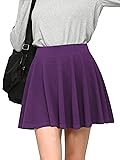 MBJ WB2382 Women's Casual Mini Flared Plain Pleated