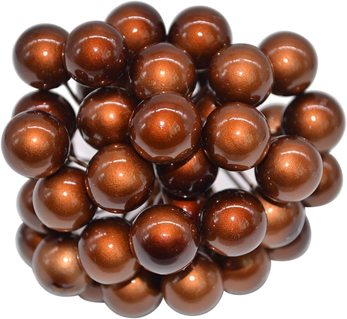 Superily 50Pcs/lot Mini Artificial Flower Fruit Stamens Cherry Christmas Plastic Pearl Berries for Wedding DIY Gift Box Decorated Wreaths,F15