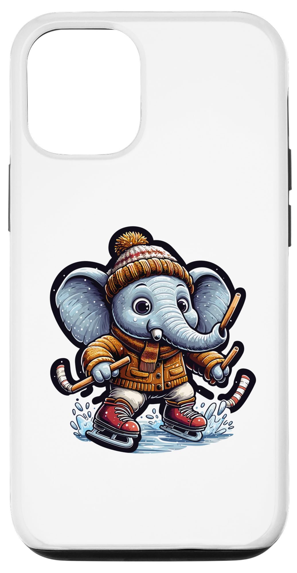 iPhone 14 Pro Cute Elephant Hockey Player Lover - Elephant Playing The Hoc Case