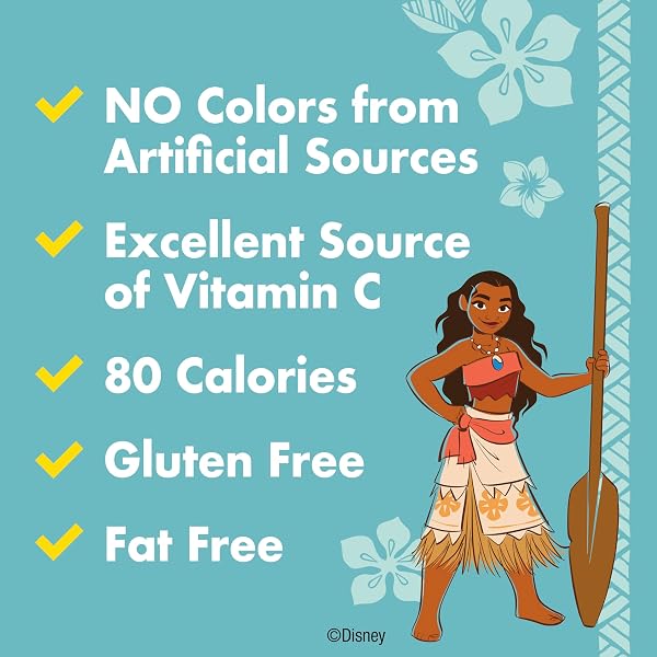 DISNEY MOANA FRUIT FLAVORED SNACKS, GLUTEN FREE, KIDS SNACKS, 10 CT, 8 OZ