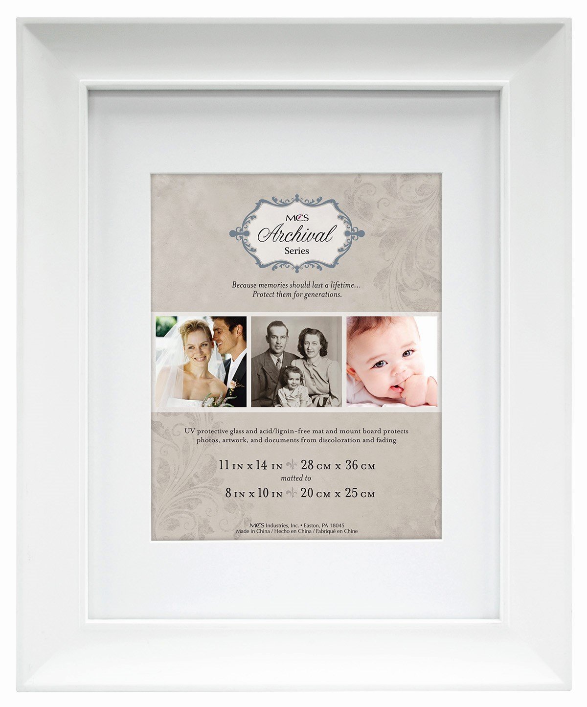 MCS 11x14 Inch Archival Frame with 8x10 Inch Mat