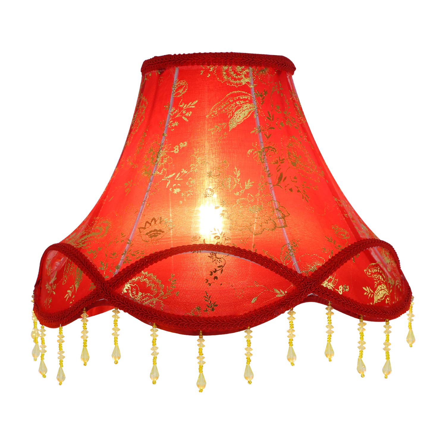 Eastlion Retro Palace Pendant Light Shade Handmade Pendant UNO Table Lamps,Floor Lamps,Wall Lamps Lampshade,Suitable for E14/E27 Lamp 12x30x23cm Red