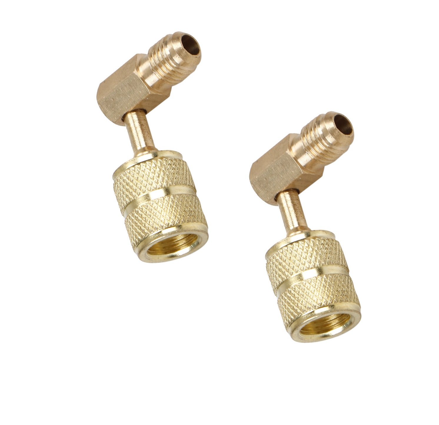 JIANZHENKEJI 2 pieces R410A 1/4SAE To 5/16" Refrigeration Adapter Connector Adaptor For R410a Gauges Hose Air Condition Connector