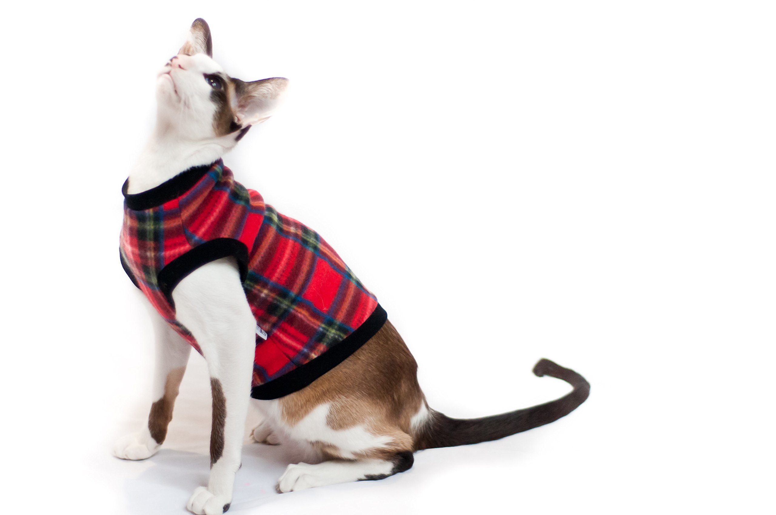 Kotomoda Cat sweater Plaid Red (XL)