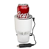 Premium 2-in-1 Car Cup Warmer Cooler Smart Car Cup Mug Holder Auto Tumbler Holder by Zuckbergs (White and silver)