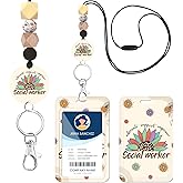 AFRITEE ID Badge Holder Lanyard - Social Worker Gift ID Name Badge Holder with Lanyard for Graduation School, Social Worker Appreciation Week Motivational Gifts for Teacher Nursing Home