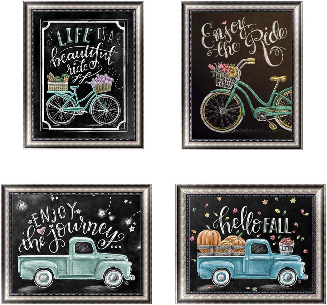 4 Pack 5D DIY Diamond Painting Kit Full Drill Wall Hanging Diamond Painting Set for Christmas Home Wall, Living Room Decor (Blackboard)