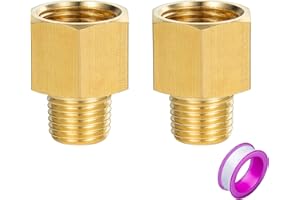 Breezliy Brass Pipe Fitting Reducer Adapter 3/8" NPT Female X 1/4" NPT Male Extension Connector （2PCS） Please Check The Produ