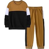 Toddler Boy Clothes Long Sleeve Color Block Sweatshirts Tops Pants Sets Kids Boys Fall Winter 2 Pieces Outfits 2-12 Years