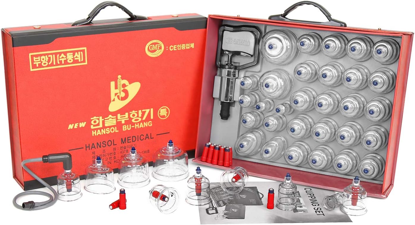 HANSOL CUPPING SET 30 CUPS Slimming Cupping Massage Acupuncture Vacuum