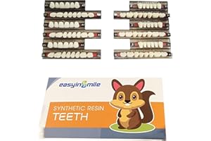 Smileheven Acrylic Resin Fake Teeth Synthetic Denture Resin Teeth Complete Teeth 84PCS /Box for Halloween Party Replacement (A1 U37 32)