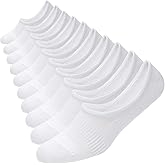 WANDER No Show Socks 10 Pairs Cotton Non Slip Low Cut Invisible Loafer Socks Men&Women Boat Liner 6-8/9-11/12-14