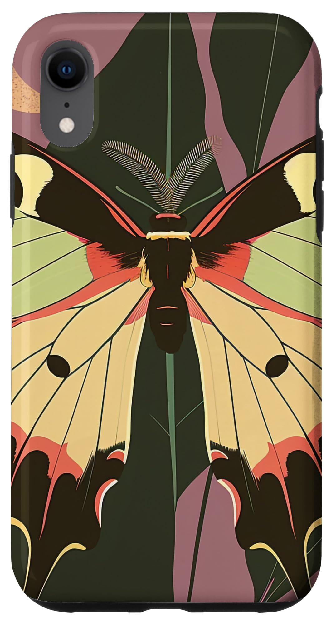 iPhone XR Cute Pastel Purple Floral Luna Moth Aesthetic Case