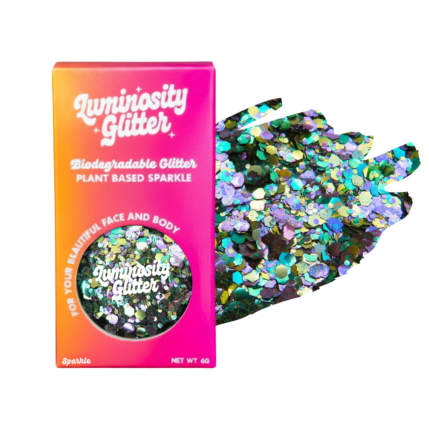 Dragonfly Biodegradable Glitter – Gold, Green, Purple Eco Glitter for Face, Body, Hair, Nails & Crafts – 6g Festival Cosmetic Pot