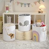 INough Baby Laundry Basket Canvas 58L Collapsible Drawstring Elephant view 8