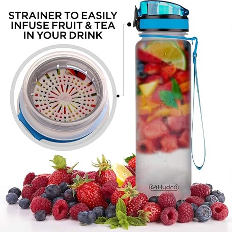 Mua 64HYDRO 32oz 1Liter Motivational Water Bottle with Time Marker ...