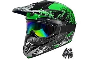 ZJHELM ATV Helmet,Youth Kids Motocross Helmet, 4 Wheeler Dirt Bike Street Riding Helmets Meeting DOT FMVSS 218