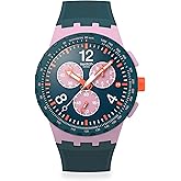 Swatch Unisex Casual Watch Green Polymer Quartz Moment of Rose