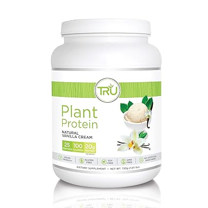 Tru Plant Based Protein Powder Natural Flavor Vegan Keto Friendly No Artificial Sweeteners No Dairy No Soy 25 Servings Vanilla Amazon Com Grocery Gourmet Food