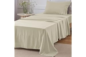 ChiXpace Twin Sheets Set Sand - Soft Twin Bed Sheets for Boys and Girls, 3 Pieces Hotel Luxury Twin Sheets, Easy Care Polyester Microfiber Bed Sheet Set
