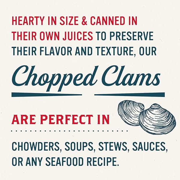 SNOW’S WILD CAUGHT CHOPPED CLAMS CANNED, 6.5 OZ CAN – 5G PROTEIN PER SERVING – GLUTEN FREE, KETO FRIENDLY, 99% FAT FREE