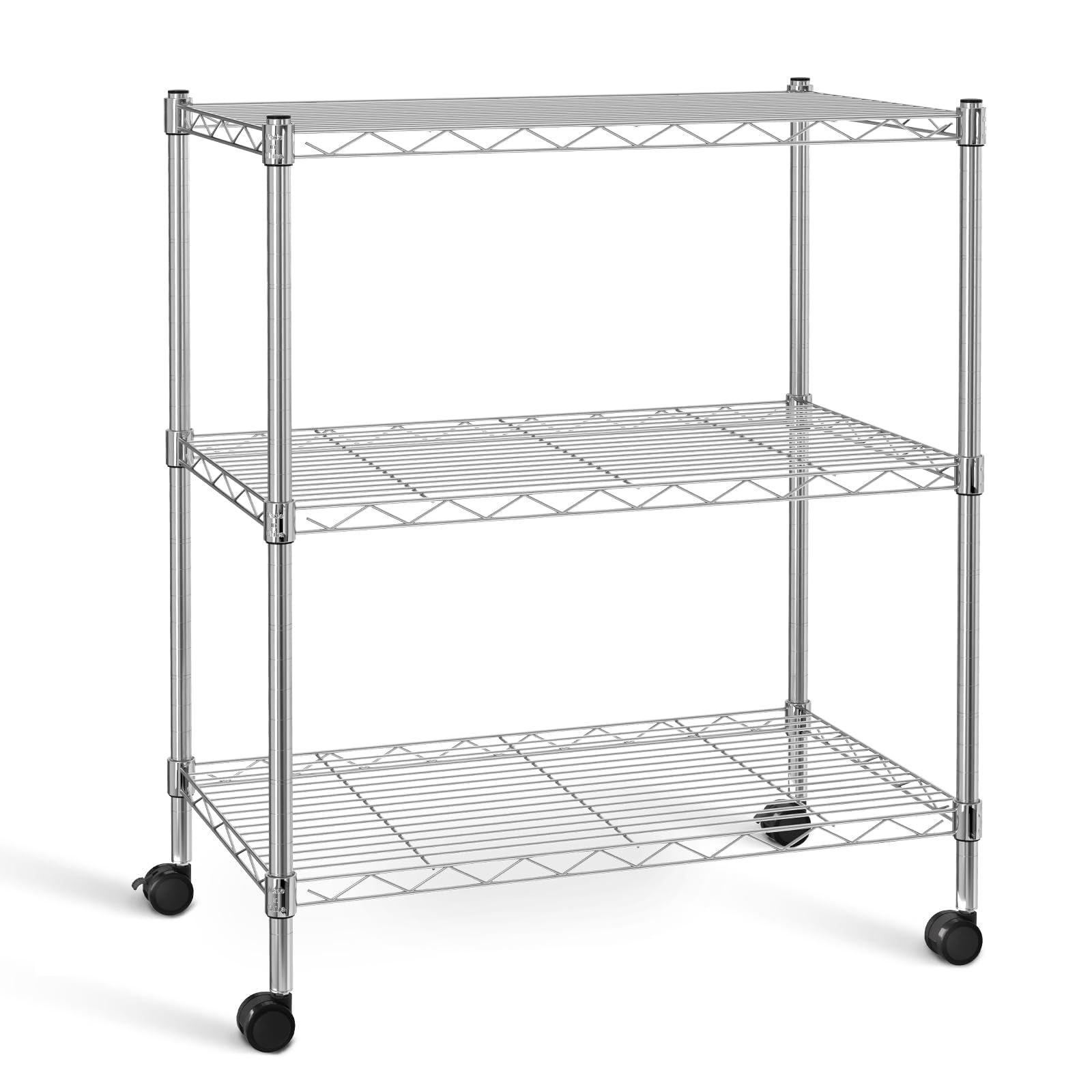 Photo 1 of ****FINAL SALE. NO RETURN!!! VIEW COMMENTS****
Simple Deluxe Heavy Duty 3-Shelf Shelving with Wheels, Adjustable Storage Units, Steel Organizer Wire Rack, 24.02”L x 13.78“W x 31.89”H, Chrome, HKSHLF23133003CPC