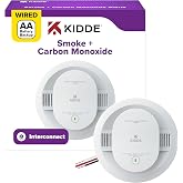 Kidde Smoke &amp; CO Detector, Hardwired &amp; AA Battery Backup, 30CUAR, 1 Pack | Wired Interconnect Capability, Smoke and Carbon Monoxide Detection, LED status lights, Ideal for Homes and Apartments