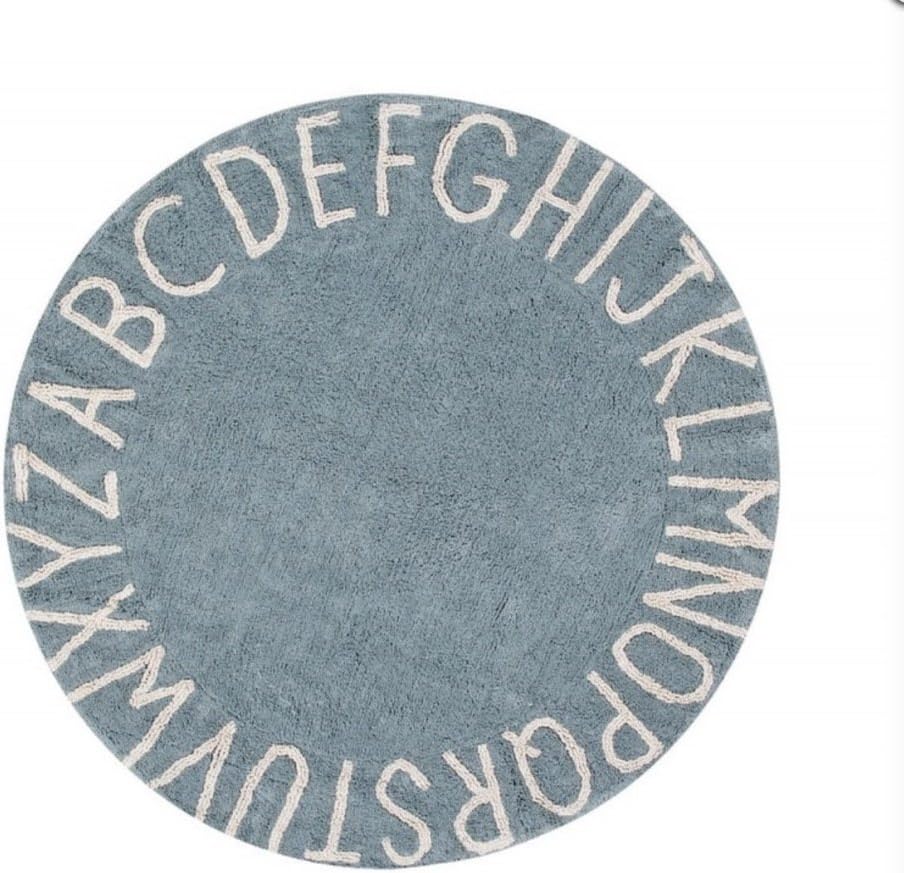 LIUZEIMIN Children's room carpet,Non-slip thicken carpet Baby crawling mat English alphabet circular floor mat 120cm in diameter-D