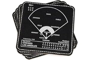 PLAYBOOK PRODUCTS Greatest Dodgers Plays: Leatherette Coasters (Set of 4) | Iconic Los Angeles Baseball Moments | Unique Gift for Sports Fans