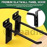 Keadic 20Pcs 4" Heavy Duty Slatwall Hooks Black Stainless Steel for Garage Shop view 6