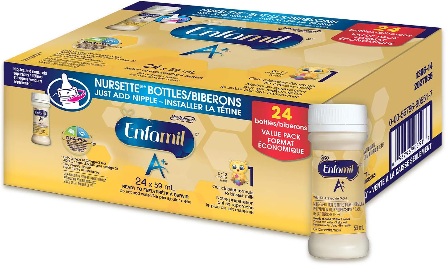 Enfamil A Infant Formula Ready To Feed Nursette Bottles 59ml 24 Pack Amazon Ca Health Personal Care
