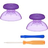eXtremeRate Clear Atomic Purple Replacement Thumbsticks for PS5 Controller, Custom Analog Stick Joystick for PS4 Controller Universal