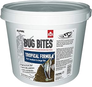 Fluval Bug Bites Tropical Fish Food, Large Granules for Medium to Large Sized Fish, 3.74 lb., A6597, Brown