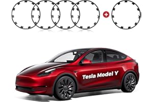 EVOOOR 5pcs All-in-one Wheel Rim Protector for Tesla Model Y 21'' Uberturbine Wheel - Strips for Curb Rash Prevention - Set of 5 Rim Protector Easy to Install(Gunpowder,21'',5pcs)