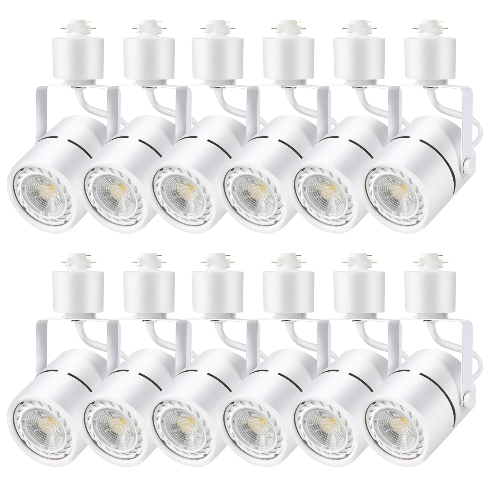 Photo 1 of STEAIRE 10W LED Track Lighting Heads - Adjustable Track Lighting Fixtures for Retail Artwork - Cool White - H Type Track Lights - 120V 24° Angle Halo Type - Pack of 12 (White)