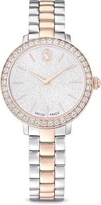 Matrix 3-Link Orologio, con Cristalli, Swiss Made, Meccanismo al Quarzo, Impermeabile Fino a 50 m, Placcatura in Tono Oro Rosa, 30 x 30 mm, 7 mm, 12,5-19 cm, 1,2 cm