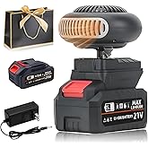 Battery Operated Heaters for Indoors, Portable 360-Degree Rotation Cordless Car Heater, Rechargeable Powered Space Heater for