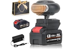 Battery Operated Heaters for Indoors, Portable 360-Degree Rotation Cordless Car Heater, Rechargeable Powered Space Heater for