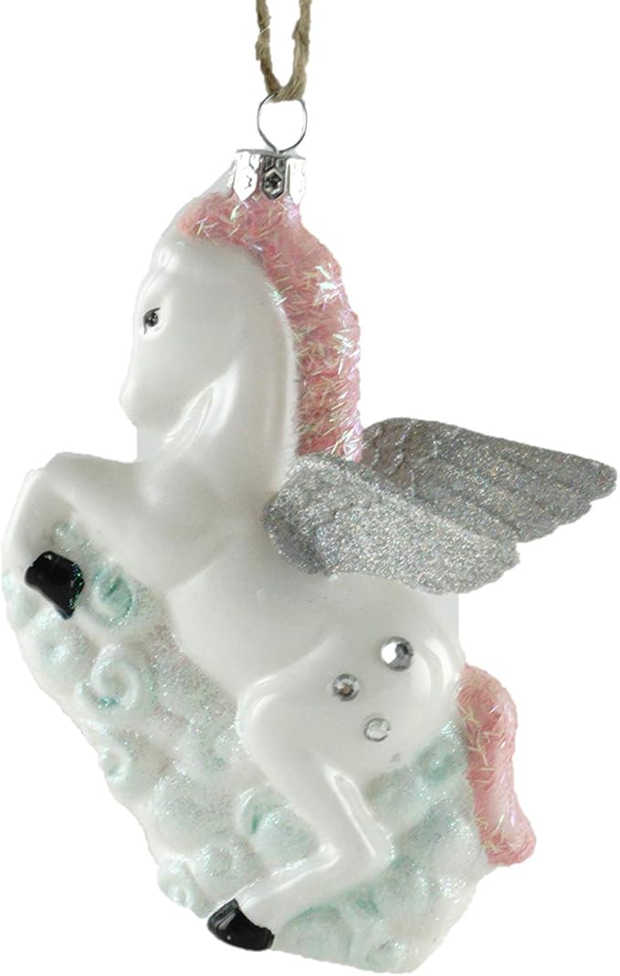 Cody Foster & Co Magical Iridescent Unicorn Glass Hanging Ornament Home & Kitchen