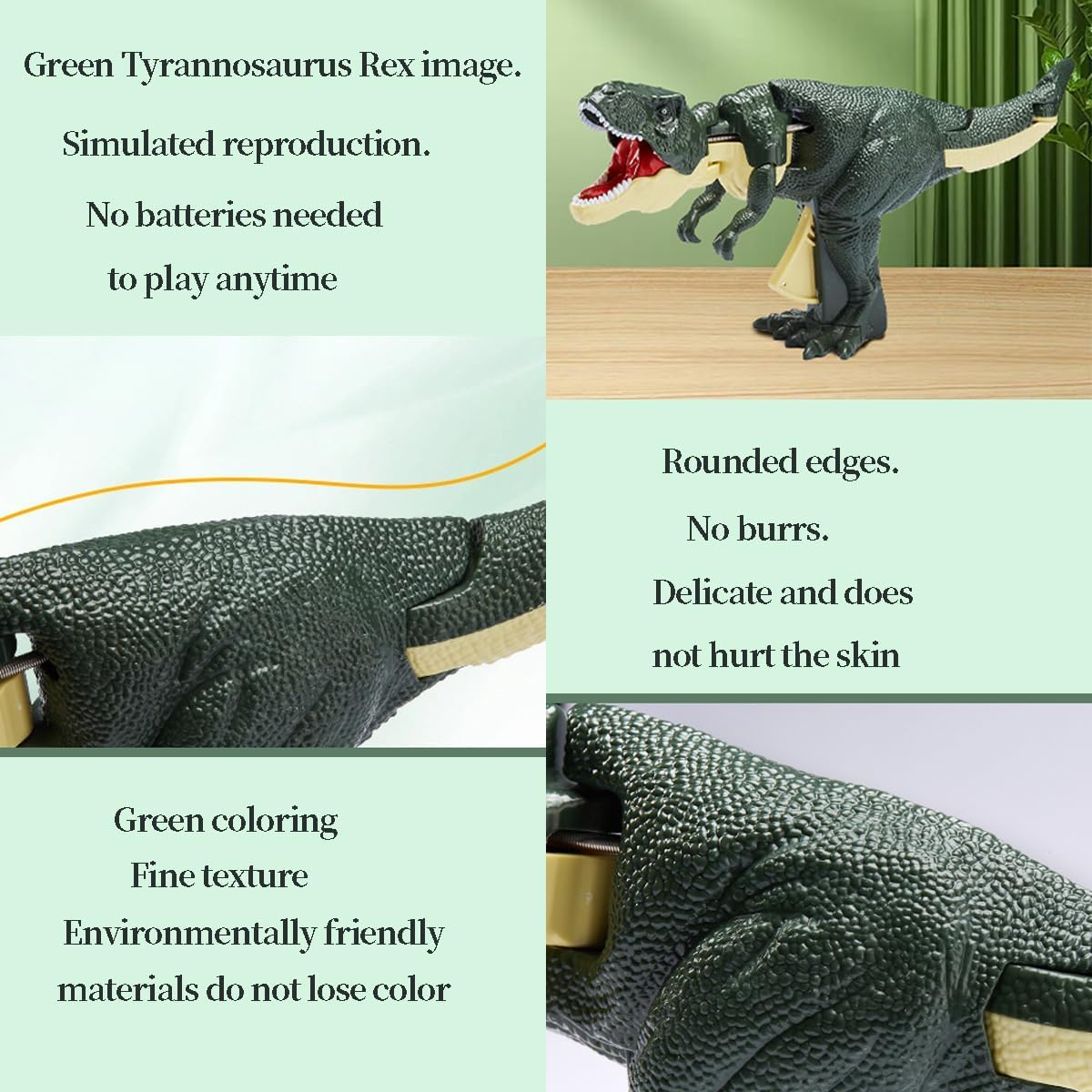 Dinosaurio Zazaza Dino Zaza -2024 Funny Dinosaur Toys, Trigger The T-Rex, Dinosaur Chomper Toys, Dino Grabber Toy, Dinosaur Snapper Novelty Gag Toy Prank Toy (Green)