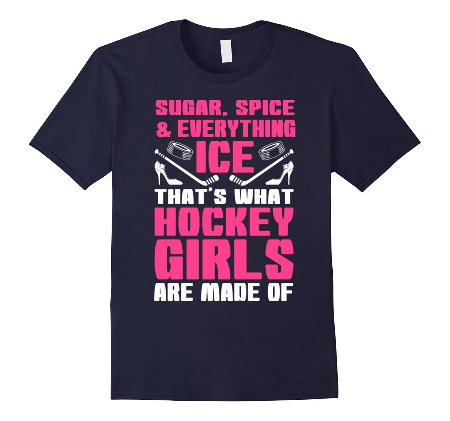 Sugar Spice And Everything Ice Hockey Girls T-Shirt-ANZ