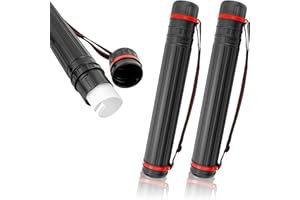 KEJJNYER 2 Pack Poster Tube with Strap Expand from 17.7''to 28.7'' Black Poster Tube for Artworks, Blueprints, Carry Documents