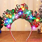 GORTIN Light up Christmas Headband Glowing Xmas Ball Headband Christmas Holiday Costume Headwear Hair Accessories for Women